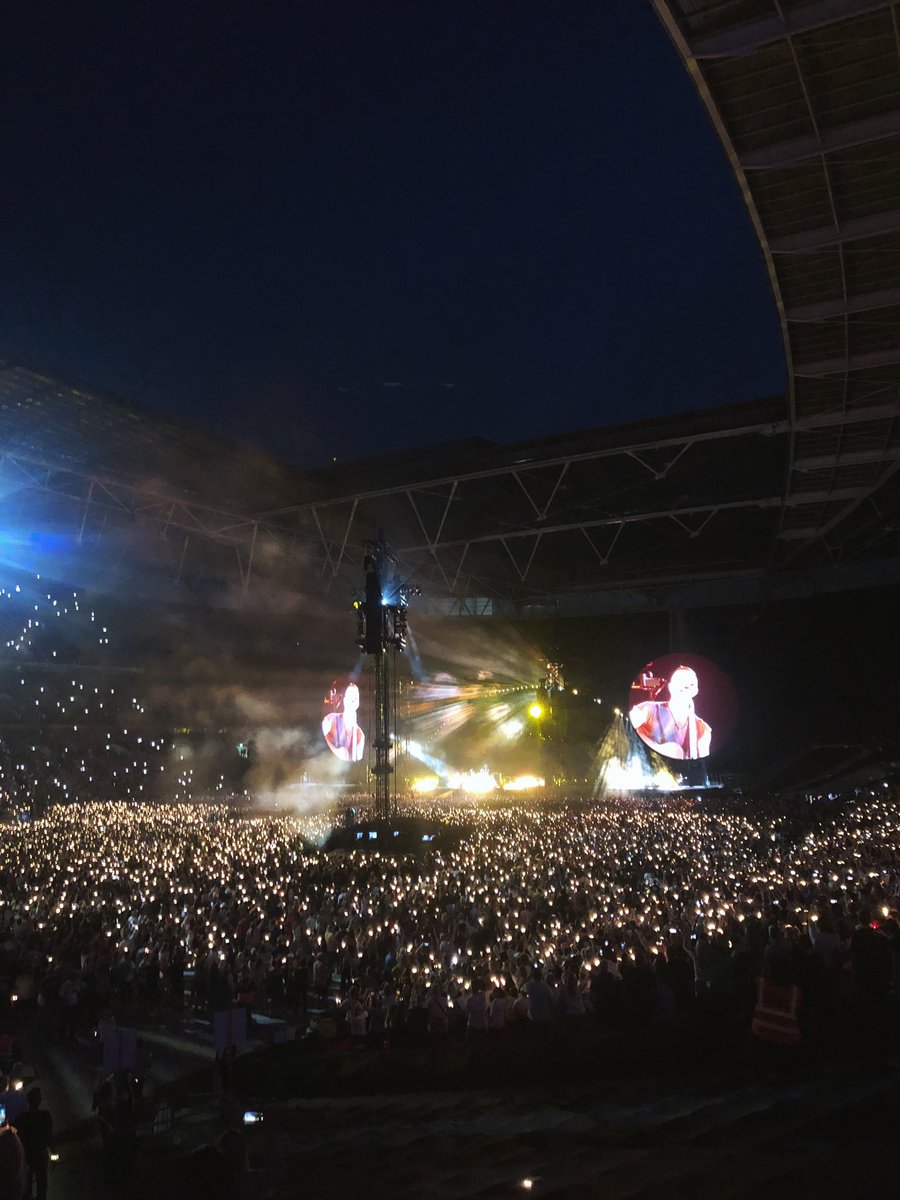 First saw them in 2009, then 2012, and now 2022. #ColdplayWembley last night did not disappoint 💜💚💛❤️🧡 <a href="/coldplay/">Coldplay</a>