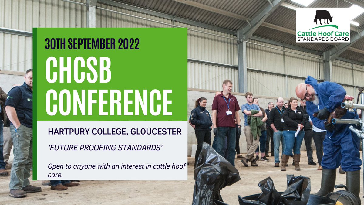 ***COMPETITION TIME***

Win FREE place <a href="/The_CHCSB/">CHCSB</a> Conference on 30th Sept. Follow, RT &amp; Like to enter draw. Closes 31st Aug. 

Conference theme is 'Future Proofing Standards' &amp; we have great line up of presentations &amp; workshops #CHCSB 

More here: hoofcarestandards.co.uk/events/v/1365-…