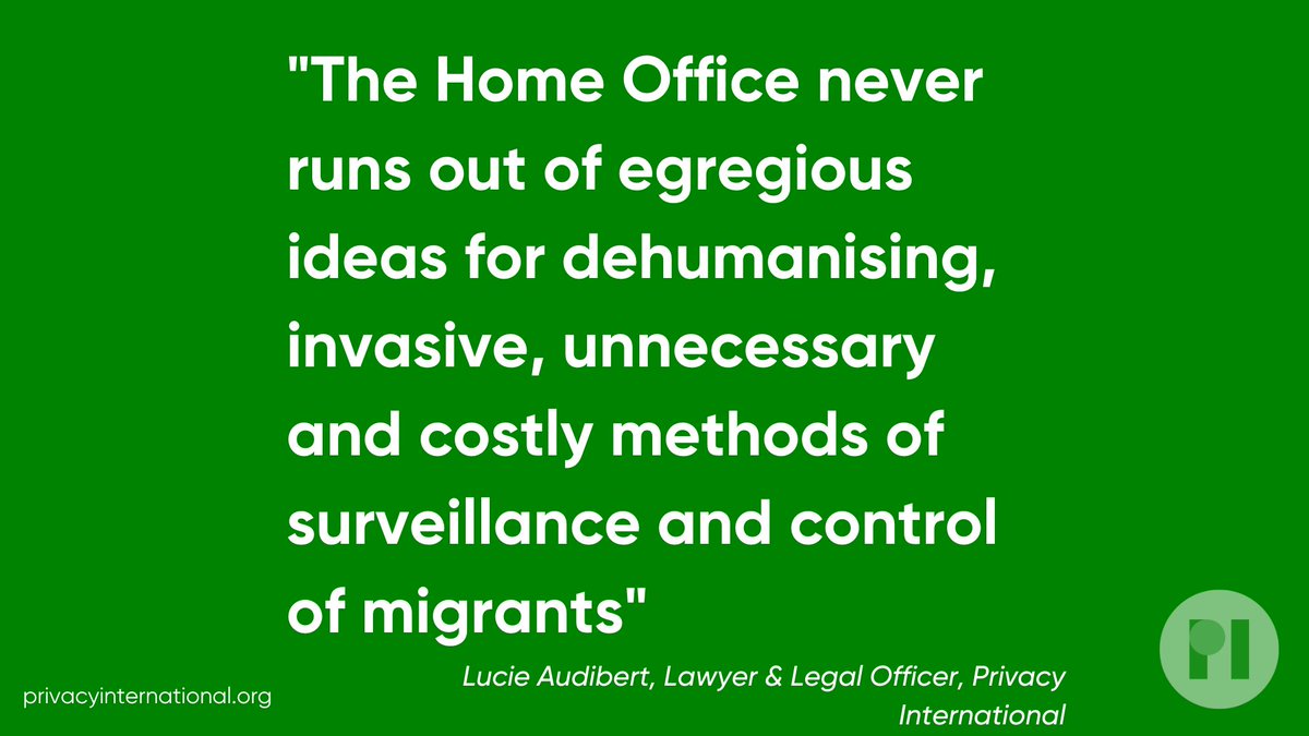 privacyint's tweet image. In our recent complaint to the ICO we argue that the UK Home Office policy of using GPS tags to monitor migrants breaches data protection laws and violates individuals’ right to privacy. 👉pvcy.org/ICOgpstags

#StopGPSTaggingMigrants #DignityNotData