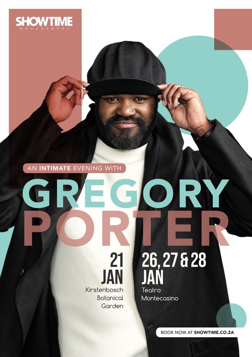 South Africa, join me for my very first headline tour to your beautiful country January 2023   
Tickets are now on sale - bit.ly/GregoryPorterSA #GregoryPorterSA

@Showtime_SA