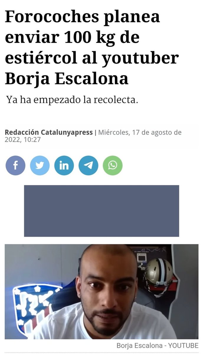 Acrata20's tweet photo. ForoCoches se solidariza con Borja Escalona y planea enviarle comida para,al menos, una semana. Bravo. 👏👏 https://t.co/3jvt9hC6Bx