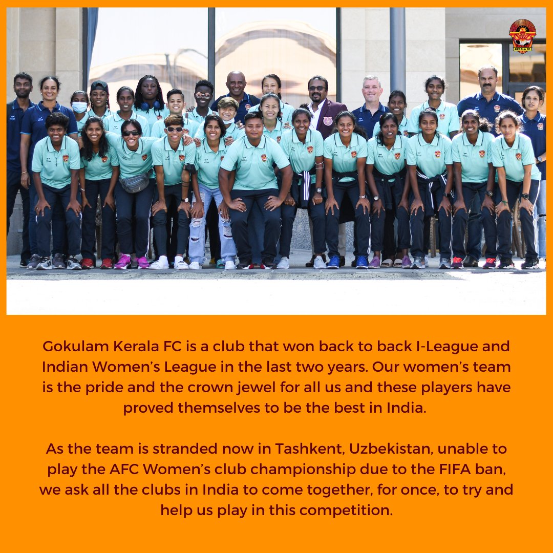 GokulamKeralaFC's tweet photo. We are ready to take everyone on for these girls, no matter what stands on the way. 

Requesting clubs in India to join hands, to do the best we can for these players.  @KeralaBlasters @ChennaiyinFC @HydFCOfficial @OdishaFC https://t.co/28RQnqYkOb