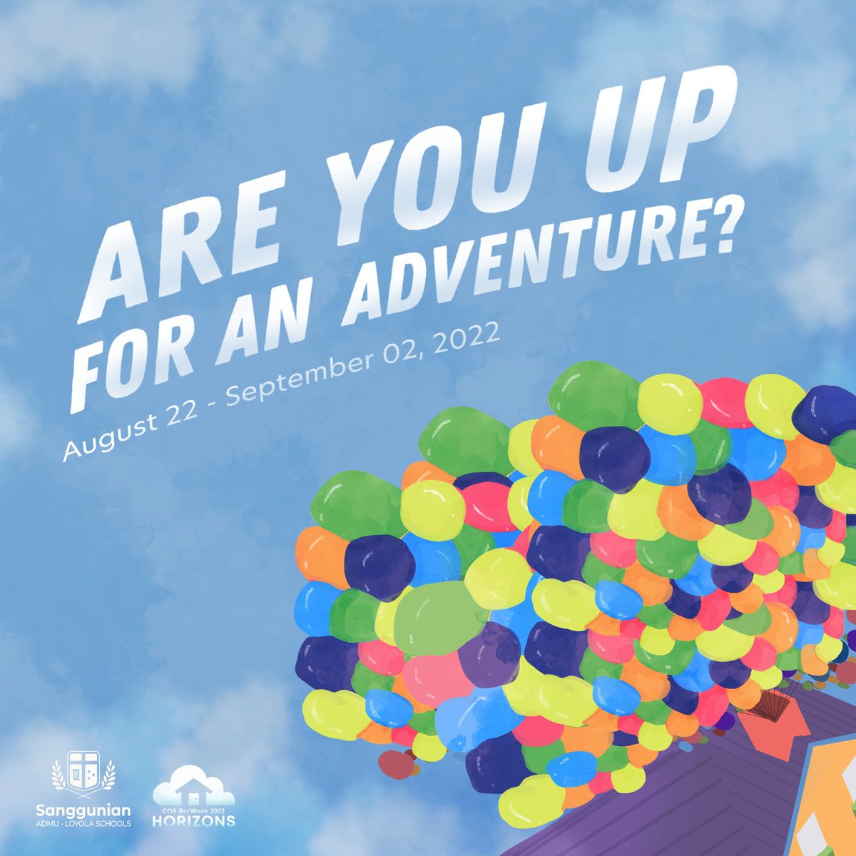 admusanggu's tweet photo. Hey, Ateneans!

Let’s go on a journey 🗺 Get ready to pack your bags 🧳 and buckle up for this year’s fun-filled adventure 🎈 because papunta pa lang tayo sa exciting part! The adventure begins this August 22 - September 2, 2022 📆

See you all there! https://t.co/1zgnNnY6xv