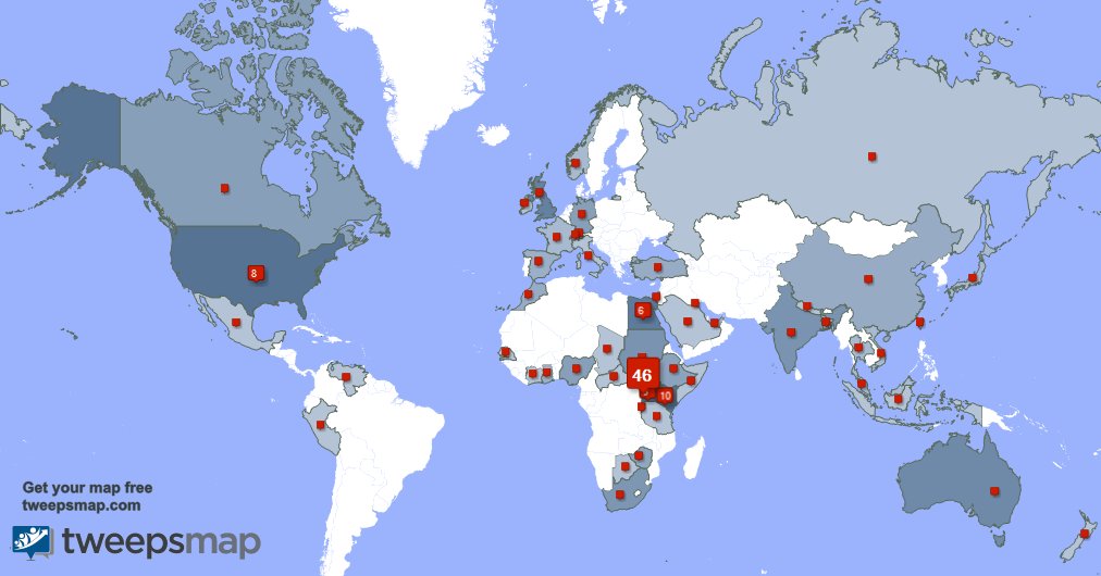 According to tweepsmap.com/!MacharDut, you come from 51 countries
1. South Sudan (46%) 🇸🇸
2. Kenya (11%) 🇰🇪
3. USA (8%) 🇺🇸

Can you see your country?