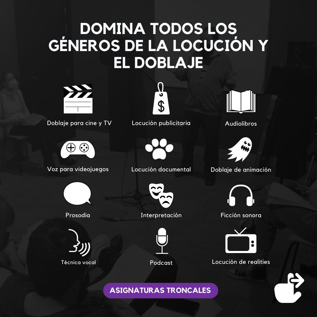Aula512's tweet photo. 🎙Curso BIANUAL - LOCUCIÓN Y DOBLAJE🎙

PRÓXIMAS CONVOCATORIAS:
Inicio Martes 20 de Septiembre (16:00 a 20:00)

⏰ +300 horas lectivas.
📚 +20 Asignaturas.
🎓 +15 Profesores.

Para más información:

📞 91 426 88 40 / 607 67 67 55

🌐 https://t.co/rtQa11hZHd

✉️ info@aula-51.com https://t.co/RZClbxni46