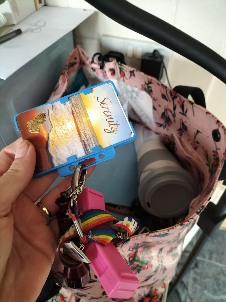 I'm not religious at all, but I keep the prayer for serenity on my lanyard because the words remind me that when I feel like I'm in a David and Goliath situation, I can still make a difference. #nhs #youngminds #mentalhealth #rmn #camhs #change