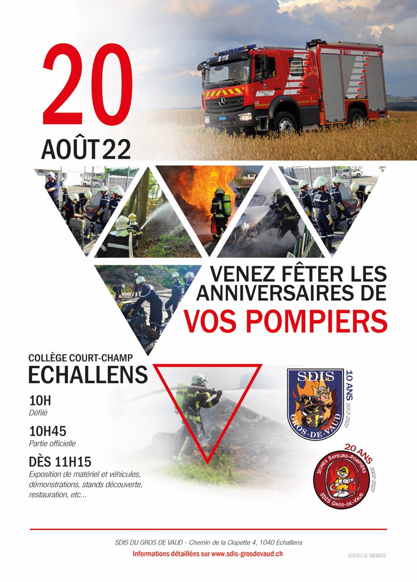 FVSP1's tweet photo. Echallens pour fêter les 10 ans d'existence du SDIS Gros-de-Vaud et les 20 ans des JSP Gros-de-Vaud 🥳      Plus d’info 👉🏼https://t.co/xtC3NmnTXl

#sdis #pompiersvaudoise #grosdevaud #fvsp #sapeurpompier #sapeurspompiers #firefighter #vaud #cantondevaud https://t.co/IkEbOpW45Q
