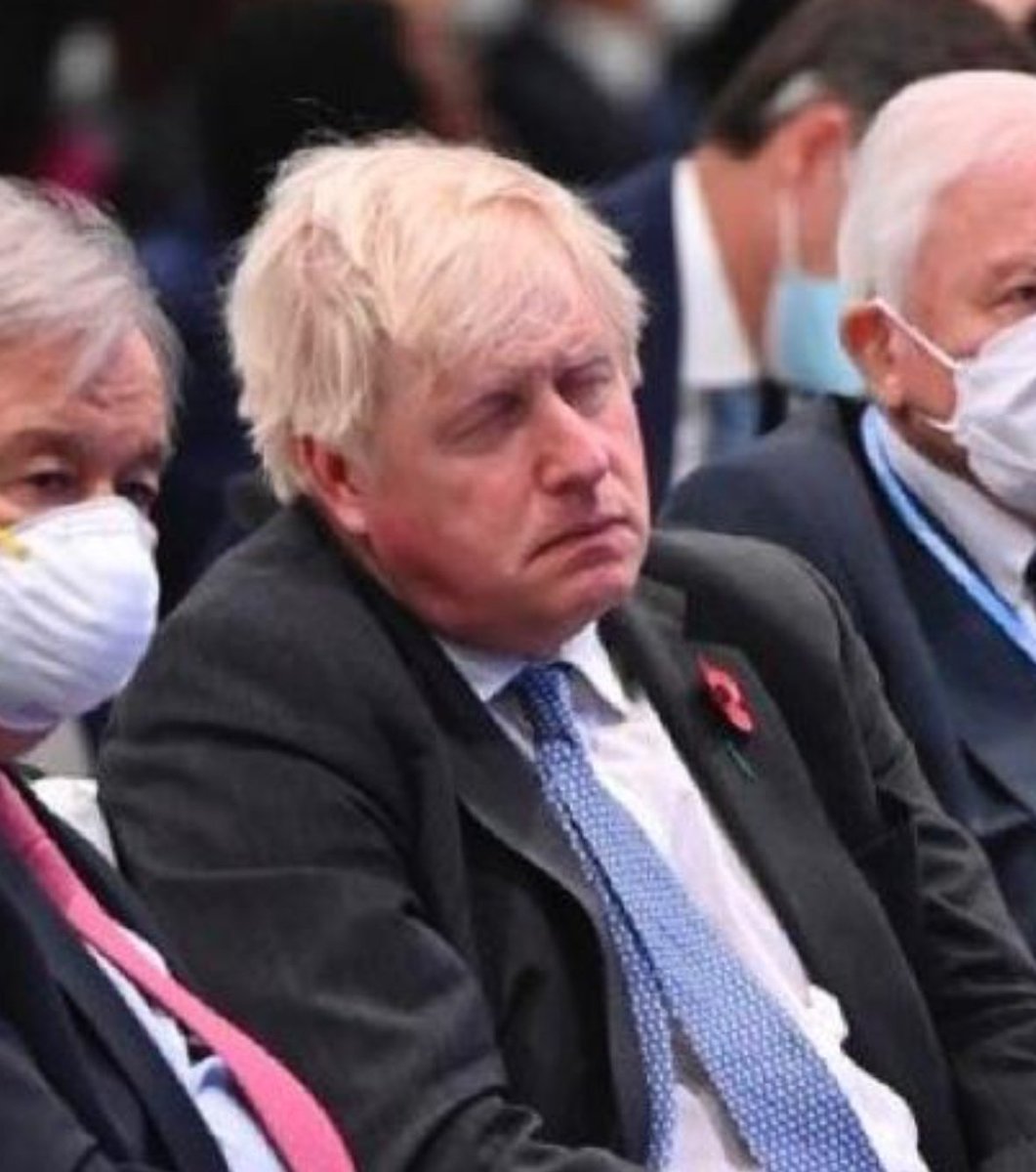 Haggis_UK's tweet photo. Liz Truss says British workers are lazy in a leaked recording

but

here's her hero, Boris Johnson, sound asleep at Cop26. https://t.co/HaqCaIqBcO
