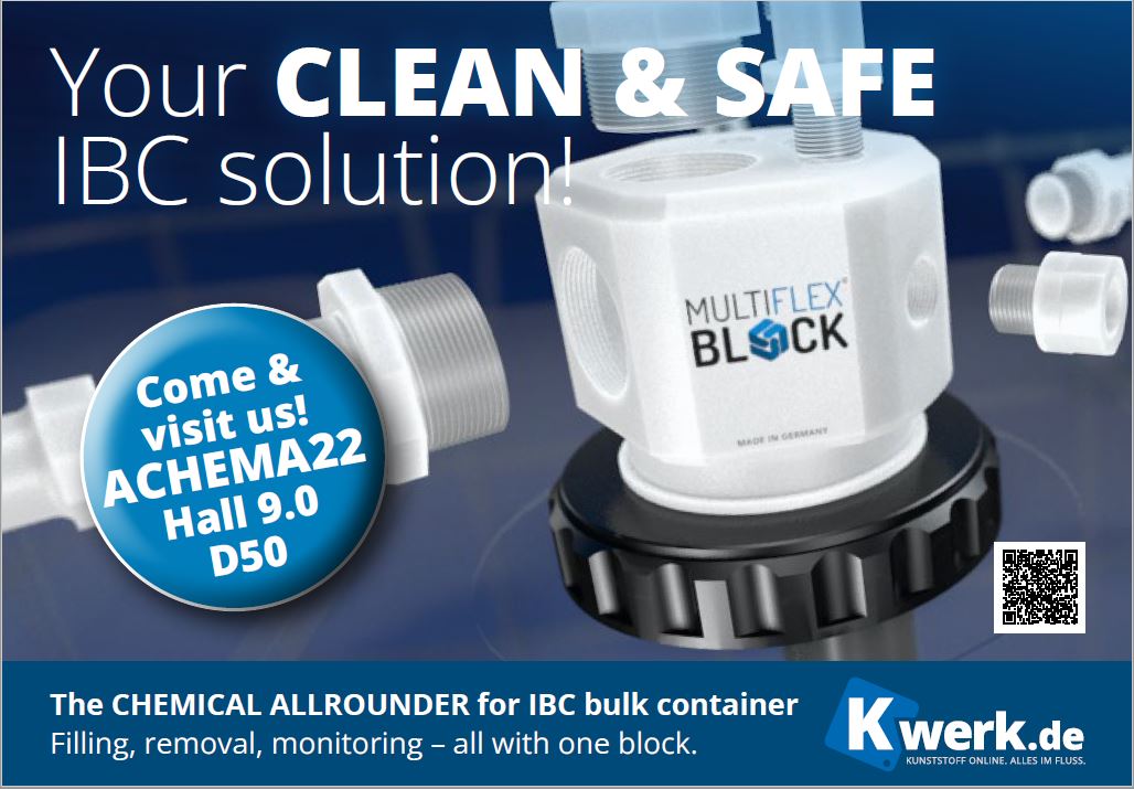 Save the Date: From August 22nd to 26th we will be at #ACHEMA 2022 in Frankfurt. We are looking forward to your visit.
#Kwerk #tradefair #processindustries #B2B #MULTIFLEXBLOCK #montabaur #Westerwald