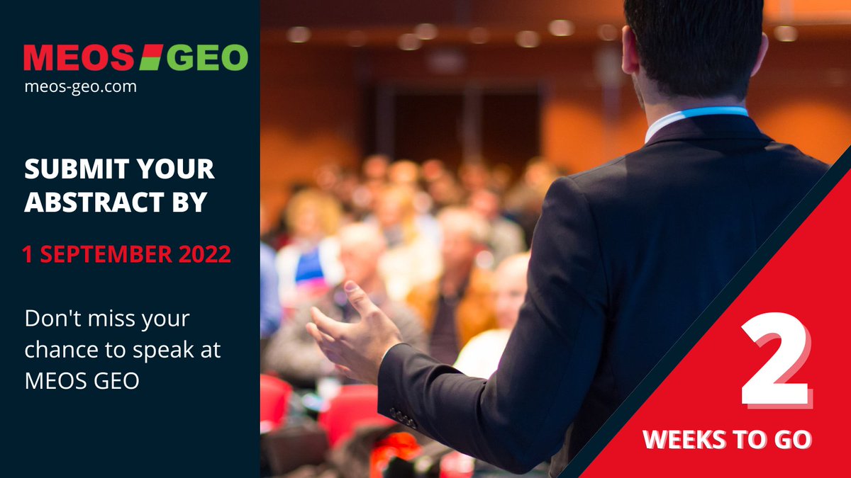 MEOS_GEO's tweet photo. Don't miss the deadline to submit your abstract for #MEOSGEO23. Only 2 weeks left to share your research. Submit today: https://t.co/3xG56RF9Pg #MEOSGEOBahrain #innovation #oilgas #callforabstracts #upstream #oilandgasindustry #oilfield #drilling #refinery #oilandgasexploration https://t.co/giSwzOm1J4