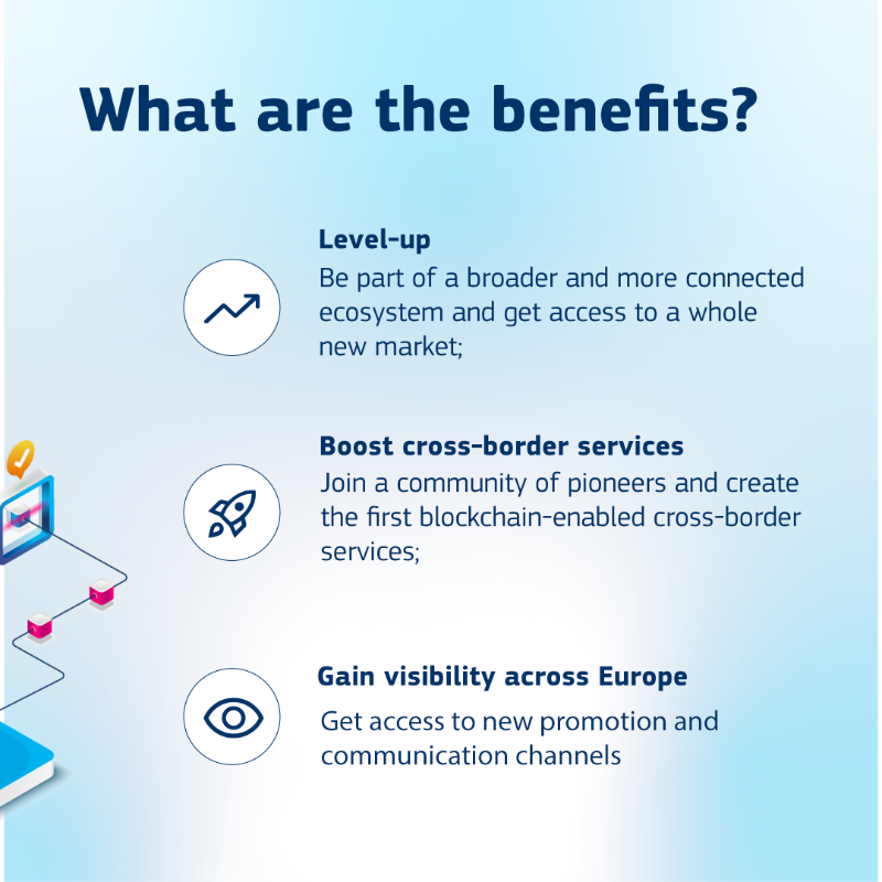 EU_EBSI's tweet photo. Becoming conformant with #EBSI comes with several benefits:

✅ Be part of a broader ecosystem;
✅ Join a community of pioneers;
✅ Get access to new communication channels!

Find out more about the 4 essential steps and documentation required. 😊 #EUBlockchain #EBSIConformant
