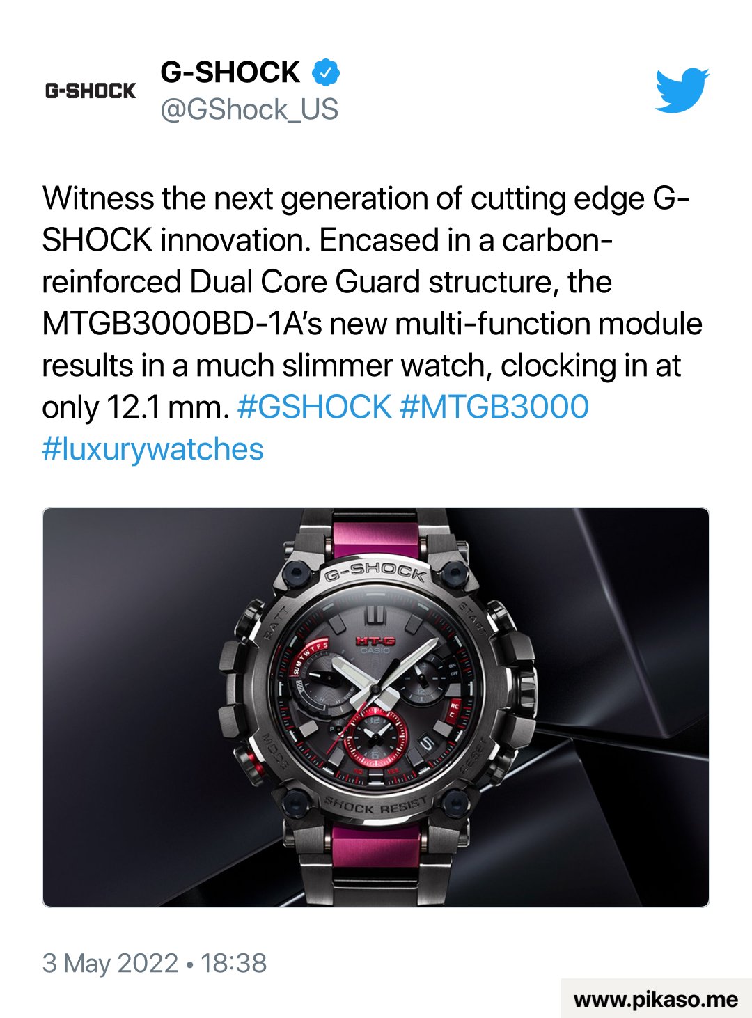 G Shock Witness The Next Generation Of Cutting Edge G Shock Innovation Encased In A Carbon Reinforced Dual Core Guard Structure The Mtgb3000bd 1a S New Multi Function Module Results In A Much Slimmer Watch Clocking