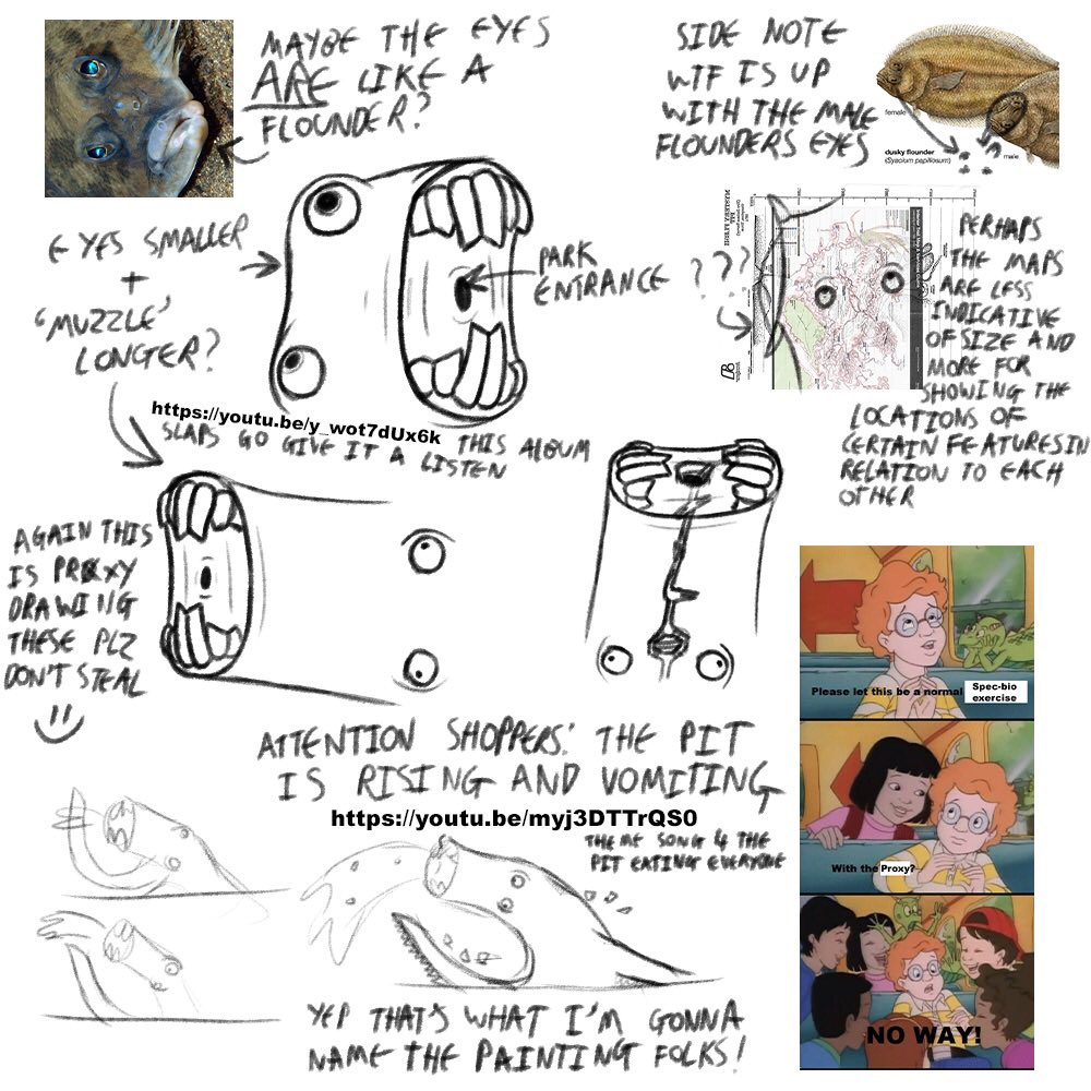ErmehgerdProxy's tweet photo. Mystery Flesh Pit anatomy studies for a larger painting I plan on making
Mystery Flesh Pit National Park belongs to @MysteryPit 
#mfpnp #mysteryfleshpit #mysteryfleshpitnationalpark #speculativebiology #specbio #specev #conceptart https://t.co/l0Hm8x99L7