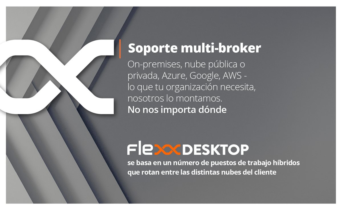 FlexxibleIT's tweet photo. #Flexxdesktop ¡Lo que tu organización necesita, nosotros lo montamos!
#multibroker #nubehíbrida #trabajohíbrido #daas #solucionestecnológicas https://t.co/OjL99OJDl8