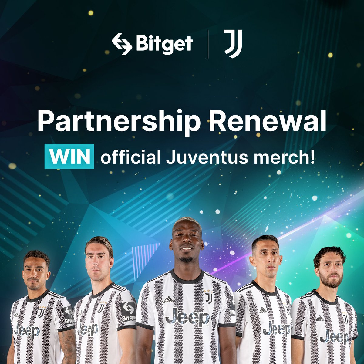 bitget's tweet photo. Proud to announce our renewed partnership with Juventus! 

A second year of collaboration and supporting communities all over the world on their path to Web 3.

For full details ➡️ https://t.co/xnrAhxCPPc https://t.co/BHypmOuisY