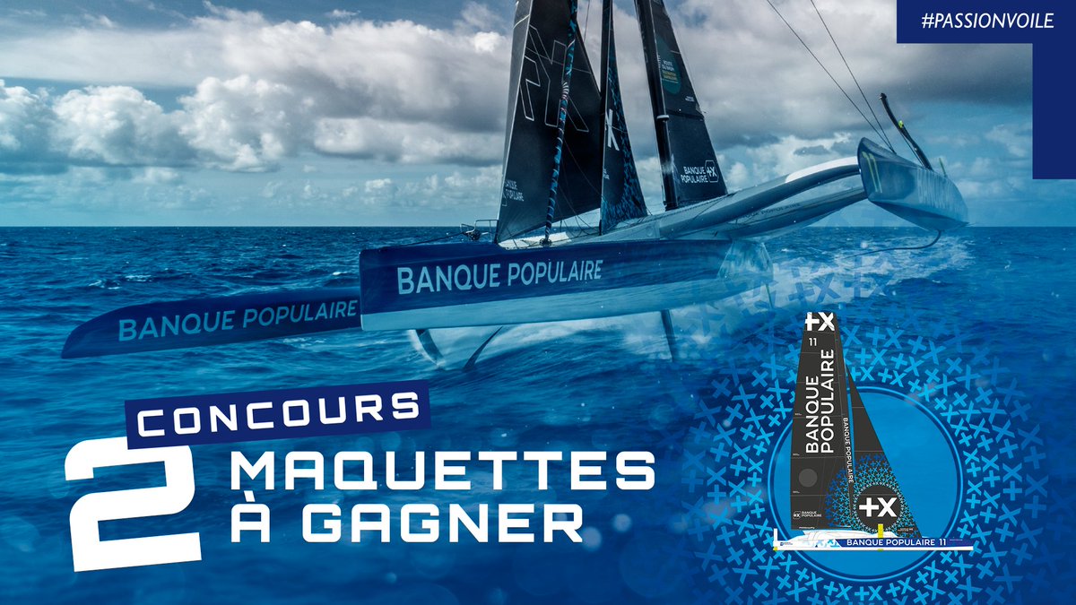 🎁 Jeu concours 🎁

Follow <a href="/VoileBanquePop/">Voile Banque Populaire</a> + RT pour tenter de gagner 2 maquettes du Maxi Banque Populaire XI !

Tirage au sort ce vendredi à 10h 🍀

#PassionVoile