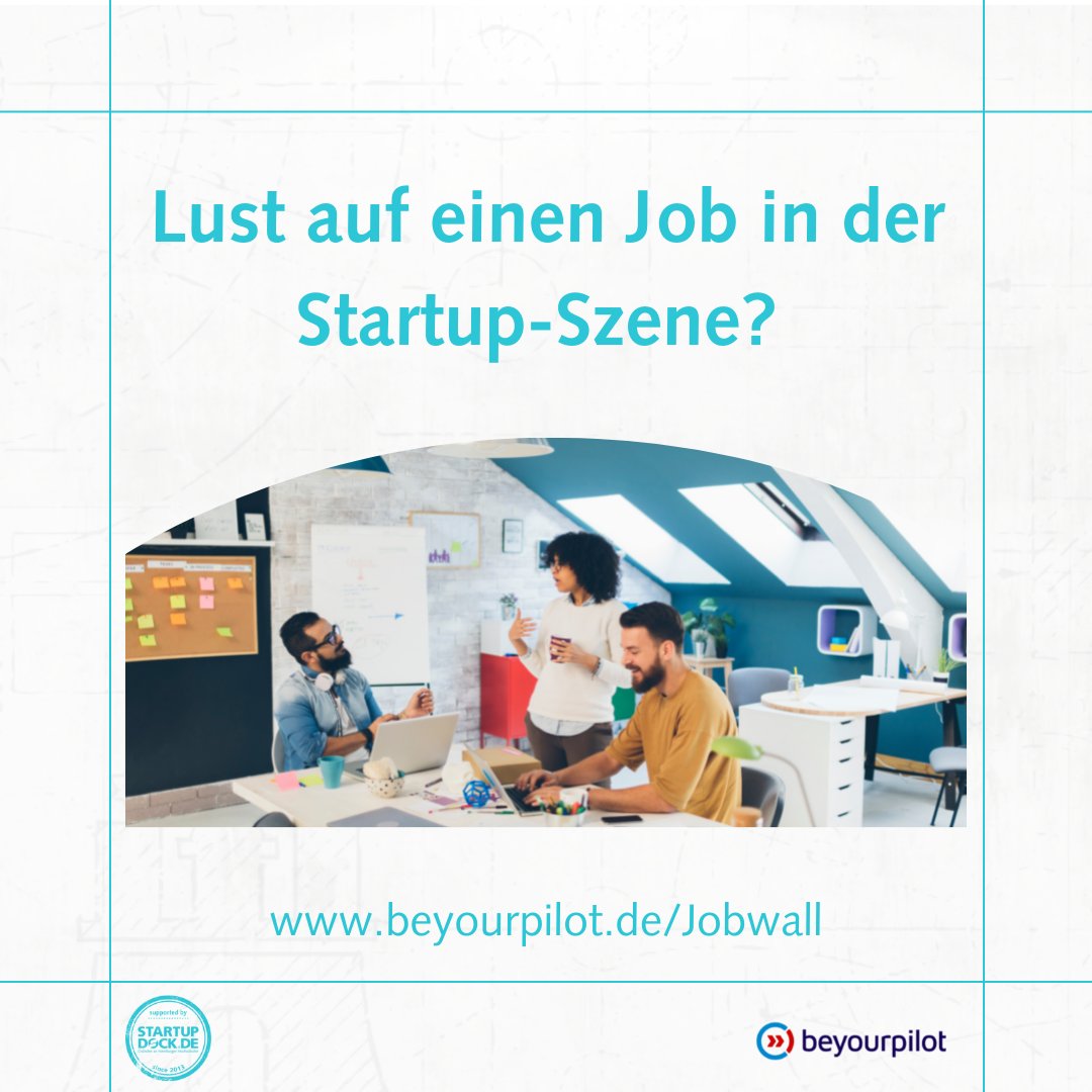 Lust auf spannende Jobs in der Startup-Szene in einer der angesagtesten Regionen Deutschlands? 

Dann bist du bei der @beyourpilot_de #Jobwall genau richtig! Hier schreiben Startups aus dem beyourpilot-Netzwerk offene Stellen aus.

Hier geht's lang: beyourpilot.de/Jobwall