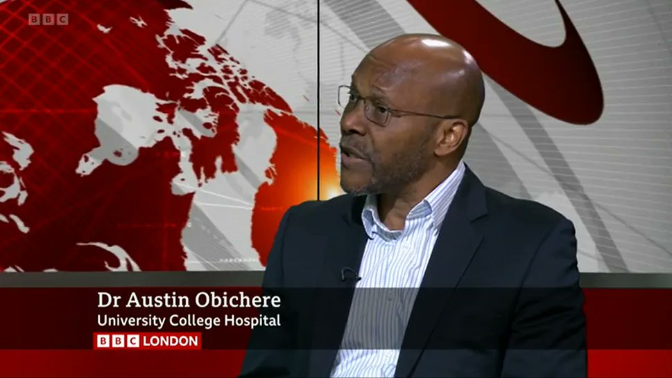 uclh's tweet photo. UCLH consultant, Austin Obichere, spoke about #bowelcancer screening on @BBCLondonNews last night. He’s supporting the London-wide NHS campaign "your next poo could save your life’. If you get a screening kit in the post, use it. Watch from 11mins 17secs: https://t.co/5QR2JDtpKg https://t.co/eF1muAl5xf