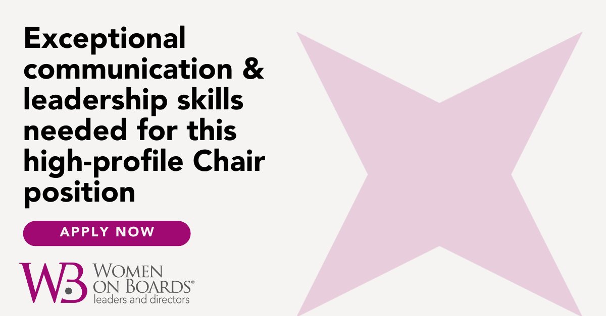If you're ready for a high-profile Chair position, check out this vacancy today >> bit.ly/3C90z47 #WomenOnBoards #NEDs #Trustees #BoardVacancy #WomenLeaders