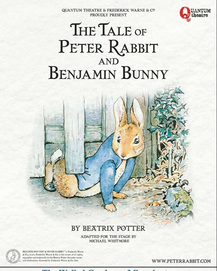 walledgardens's tweet photo. Saturday 27/08/22 - @Quantum_Theatre &amp; the Walled Gardens present the Tales of Peter Rabbit! Join Peter and Benjamin on their adventures in this adaptation of the #BeatrixPotter classic – a treat for all the family! 

https://t.co/nvq6Oe7UXU

#theatre #entertainment #peterrabbit https://t.co/qLG7gKZ3Gr