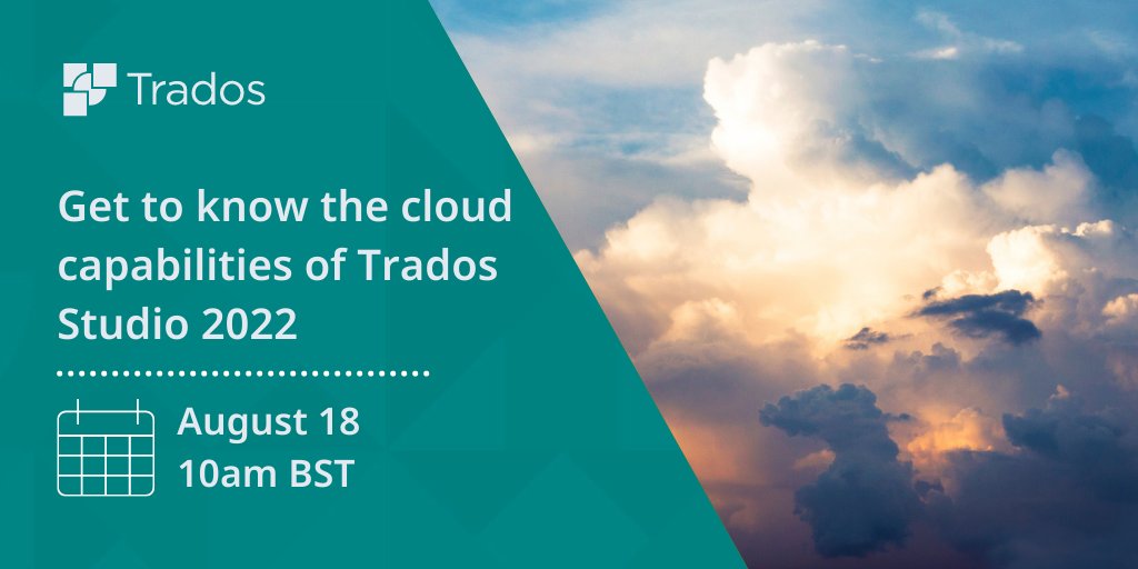 rwstrados's tweet photo. #TradosStudio2022 brings enhanced performance when working with cloud projects - Plus, with the Online Editor, you can #translate and review on the move!
Find out more in tomorrow's live webinar π https://t.co/WNps8uhkzM
#BeUniqueWithTrados https://t.co/Gaiv70QNMY