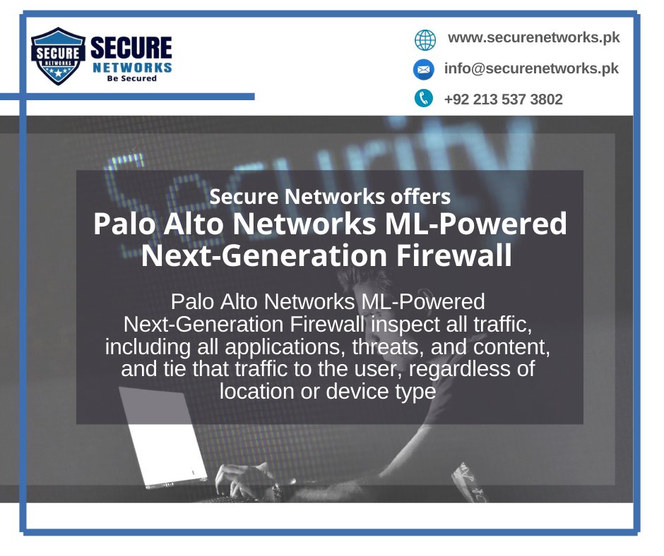 SecureNetworksp's tweet image. Secure Networks offers @PaloAltoNtwks &apos; Next-Generation Firewall.

#SecureNetworks #NextGenFirewall #PaloAltoNetworks
#PaloAltoFirewall #Firewall
#PaloAltoPartnerInPakistan

securenetworks.pk
+92 213 537 3802
info@securenetworks.pk