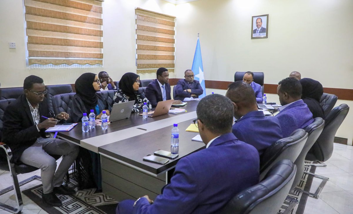 MoIFARSomalia's tweet photo. The Commissioner and Deputy Commissioner of the National Database & Registration Authority (DADSOM) gave MoIFAR a presentation on their workplan and priorities.
#DADSOM https://t.co/LRHm4FYHfd