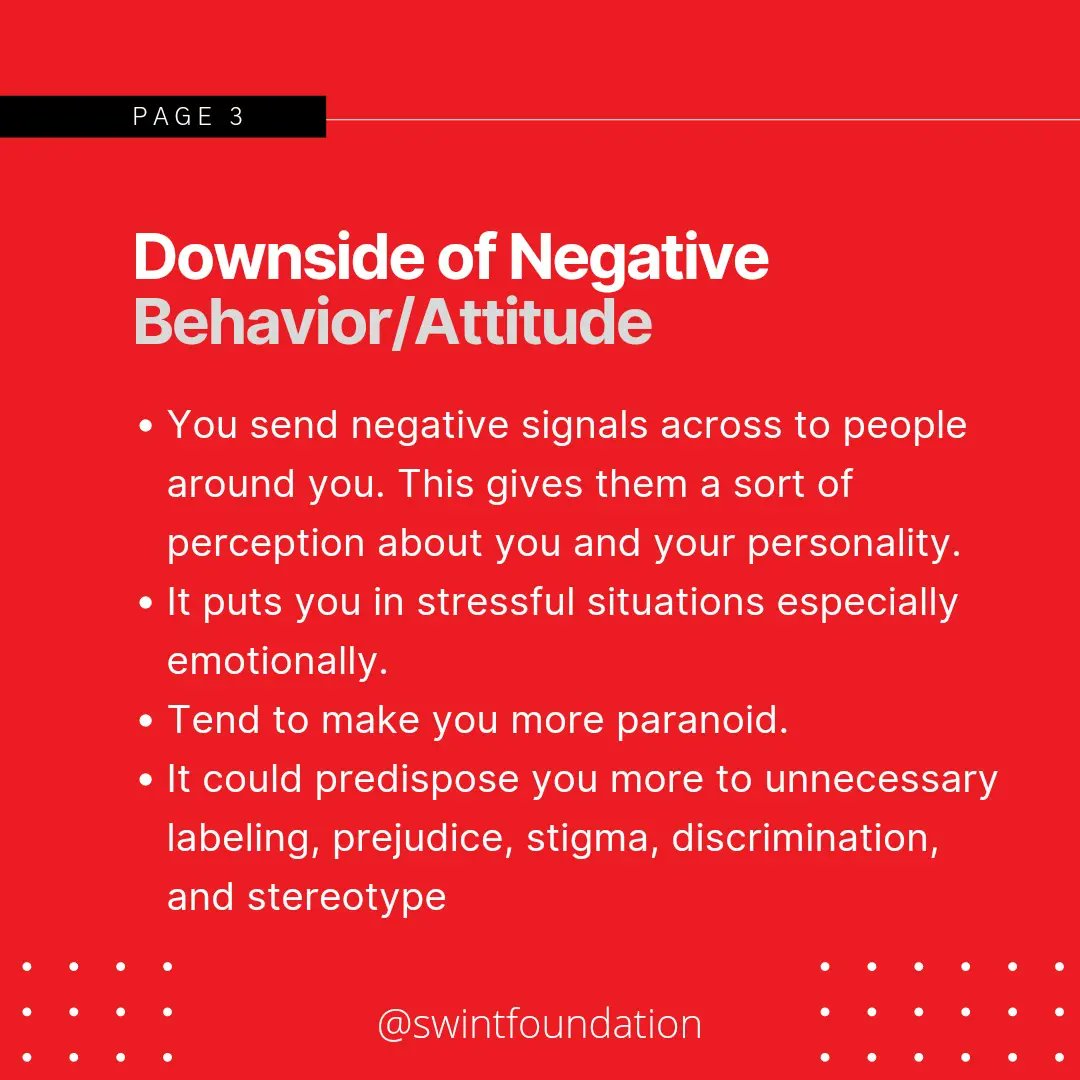 swintfoundation's tweet image. How to deal with negative things. And the effect it's has on our mental health. All this was discussed in our mental health series.
We've drawn an excerpt for you in case you missed out 
#mentalhealth #negativethinkingpatterns #negativity #mentalhealthandi #swintfoundation #wed