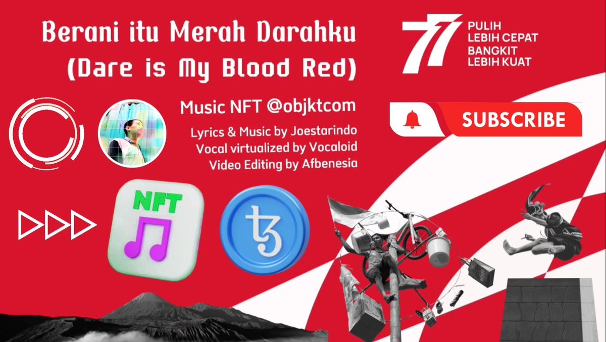 Joestarindo Present:

YouTube 📹 #MusicNFT
"Dare is My Blood Red"
(Berani itu Merah Darahku)

Songwriter : Joe
Vokal virtualized by Vocaloid
Instrumental Arrangement : Joe
Video editing : Afbenesia

Link below 👇

#YouTube #indotezia