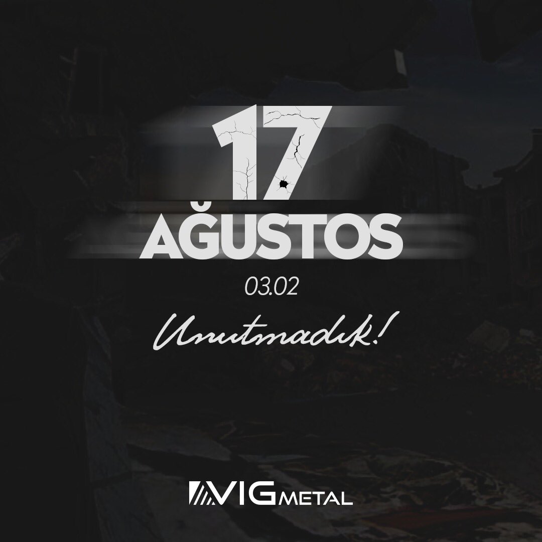 VIGMETAL's tweet photo. Üstünden 23 yıl geçse de acısı hala kalplerimizde...

17 Ağustos 1999 Marmara Depremi'nde hayatını kaybeden vatandaşlarımızı saygı ile anıyoruz.

#17Ağustos1999 #MarmaraDepremi
#saygıileanıyoruz https://t.co/eepMhG4EjV