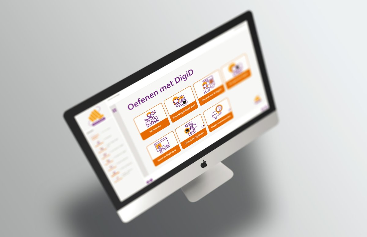 Wist u dat er twee websites zijn waarop cursisten veilig en gratis kunnen oefenen met DigiD? Op oefenenmetdigid.nl en oefenenmetdigid.nl/app/ komen ze alles te weten over het aanvragen, activeren en gebruiken van DigiD. Hier kunnen ze alles nog eens bekijken, in eigen tempo.