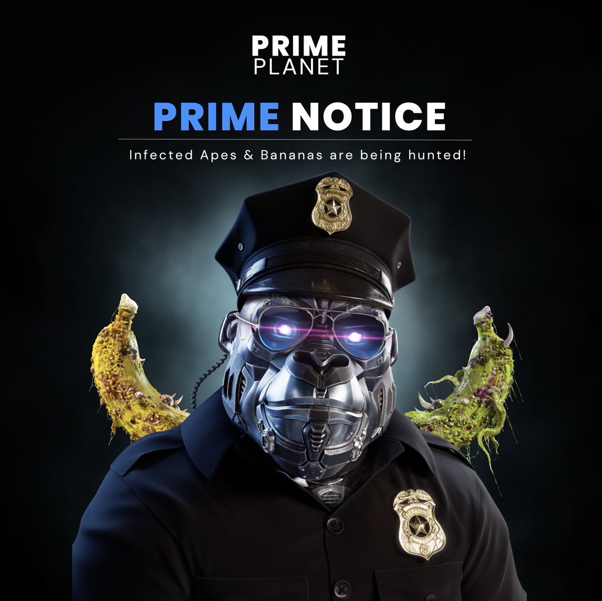 Guard your infected apes and bananas well … you are going to need them more than you imagine … 

#PrimePlanet #MegaPrimeGiveaway #PrimeHolders #NFTCommunity
