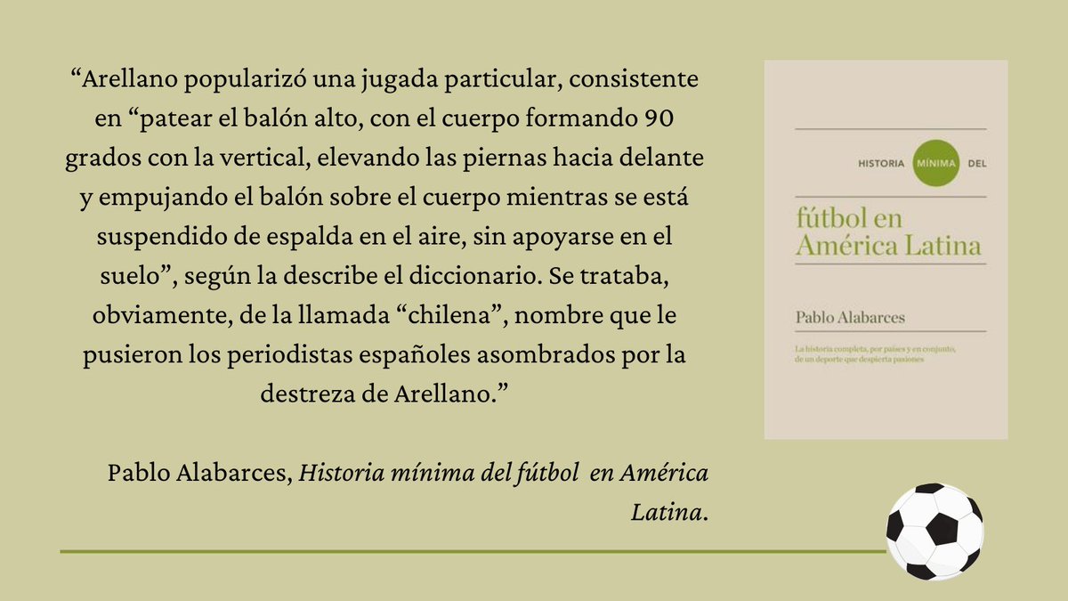 EditorialTurner's tweet photo. Al jugador chileno David Arellano se le atribuye la invención de la famosa ‘chilena.’
#futbol #chilena #arellano #turner #librosdedeporte #latinoamerica #deporte
@Turner_Mx https://t.co/ouNZdn14Qx