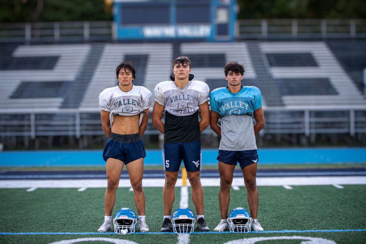 Wayne Valley Football Captains: Chris Jun, Jack Lavner, and Alex Scheuplein