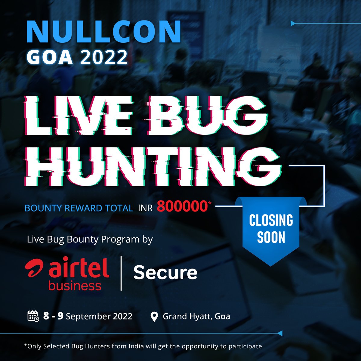 👨‍💻Itching to find bugs? ⏳Your time to apply for selection in the @airtelindia Live Bug Hunting Program ends this week! 

🏃Go apply now to secure➡️bit.ly/3bKyKEJ

#NullconGoa2022 #infosec #Airtel #bugbounty #bughunters #telecomsecurity