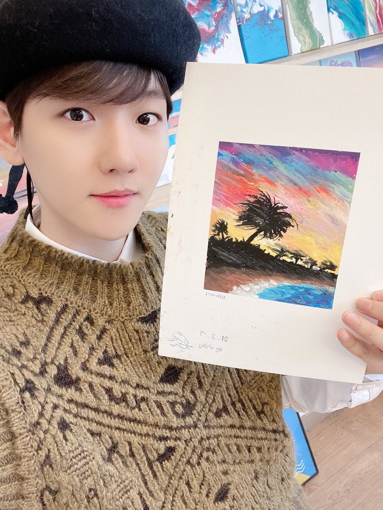beabyun's tweet photo. 🤍🌸🎂🎨 https://t.co/9BLUZ9sJGG