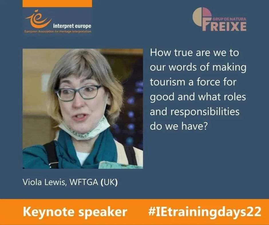 𝐈𝐧𝐭𝐞𝐫𝐩𝐫𝐞𝐭 𝐄𝐮𝐫𝐨𝐩𝐞 𝐓𝐫𝐚𝐢𝐧𝐢𝐧𝐠 𝐝𝐚𝐲𝐬 𝟕-𝟏𝟏 𝐎𝐜𝐭𝐨𝐛𝐞𝐫 𝟐𝟎𝟐𝟐, 𝐓𝐨𝐫𝐭𝐨𝐬𝐚, 𝐂𝐚𝐭𝐚𝐥𝐨𝐧𝐢𝐚 (𝐒𝐩𝐚𝐢𝐧)
WFTGA will be proudly represented by the Head of Training, Viola Lewis. interpreteuropeconference.net @InterpretEurope
#WFTGA #touristguides