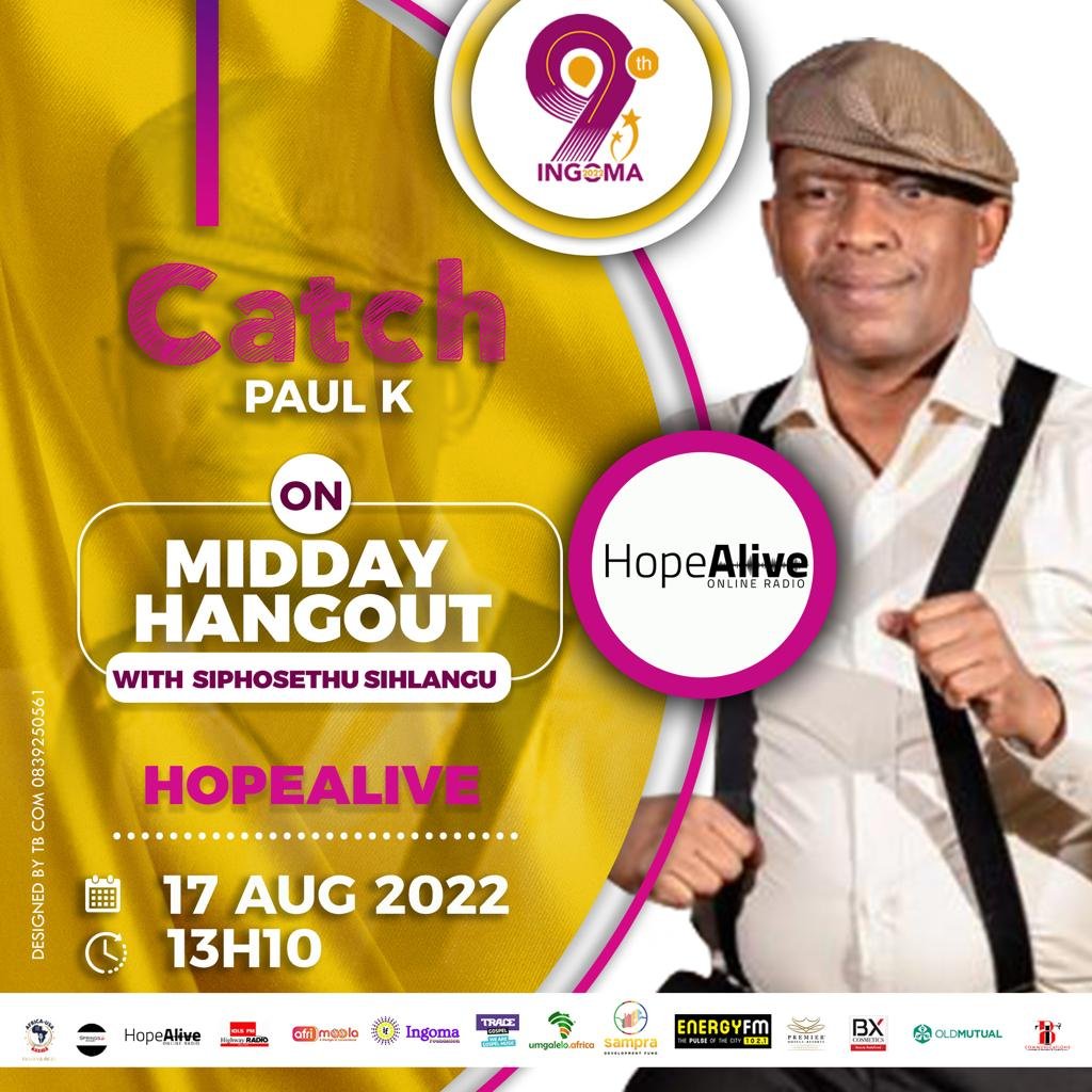 HopeAlive_Radio's tweet photo. It's Winners Wednesday on the Midday HANGOUT,
On the Winners Circle we have Paul K, unpacking his career and his nominations for the INGOMA awards 2022.We have the Word Wednesday and #4ForYou playlist takeover.
https://t.co/tDsl4auGd9
0671531089
#MiddayHangout
#HopeAliveRadio https://t.co/k3g5uEQiBc