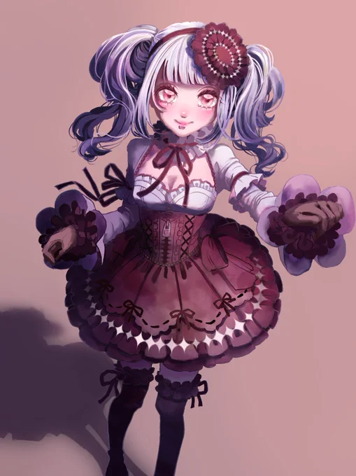 ゴスロリの女の子描きました(OvO)#私の絵柄が性癖に刺さる人に届いてほしい 