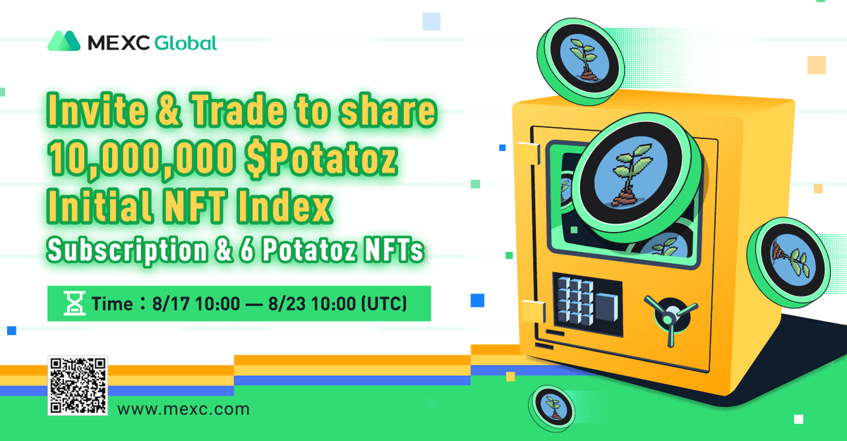 MEXC's tweet photo. 🎁#MEXC 1,000,000 #Potatoz subscription quota airdrop!

Win 1,000,000 $Potato INIS subscription quota by completing the Gleam tasks ⤵️
https://t.co/QLswZyPoal

Invite &amp; trade to share the 9,000,000 #Potatoz INIS subscription quota and 6 #Potatoz NFTs ⤵️
https://t.co/K4jmAMpaAC https://t.co/pP30AgntTS