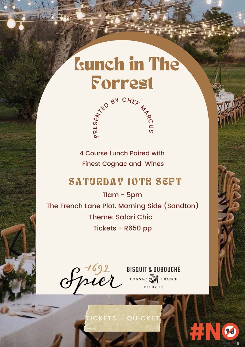 FlavourStudio1's tweet photo. Day 2: 25% Tickets sold 

Thank you guys 🫡

Get your tickets here : https://t.co/Qxb4qFEfcm

#LunchInTheForrest 
#NeverSayNoToBubbly https://t.co/Uny217ZFVs
