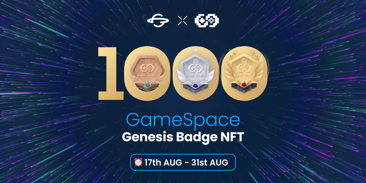 😍🥳To celebrate our partnership with @Gamespace_NFTs, we have a massive giveaway for you!

🎁1000 #GameSpace Genesis Badge #NFTs - users can enjoy more benefits in the future!

To enter:
1⃣Follow <a href="/GametaverseDAO/">SquadBoom</a> &amp; @Gamespace_NFTs
2⃣Finish tasks: forms.gle/52j8uYPR9o81Nt…

⏰31 Aug
