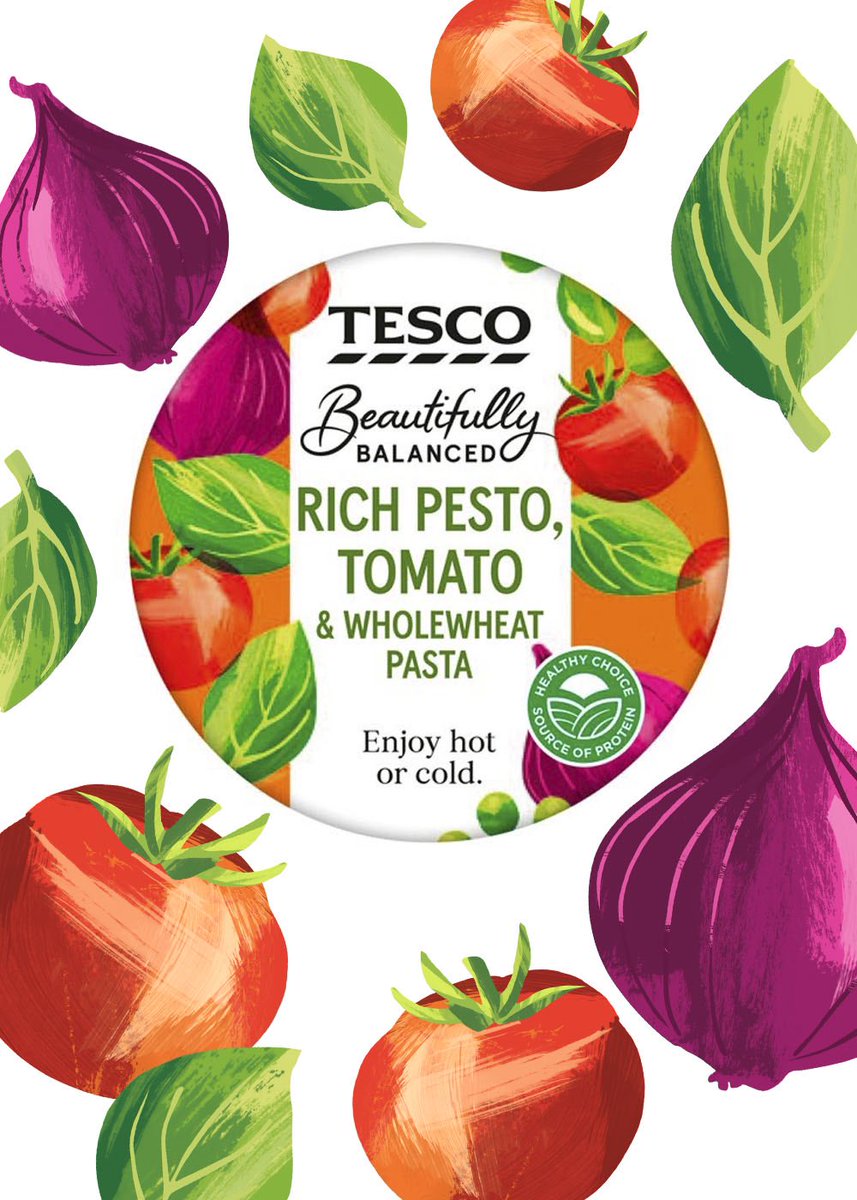 ohn_mar_win's tweet photo. Just two of the @Tesco Beautifully Balanced meal range I illustrated. My biggest food branding project was intense but also a lesson in productivity #illustratedpackaging #foodillustration https://t.co/X1wbmN5HRT