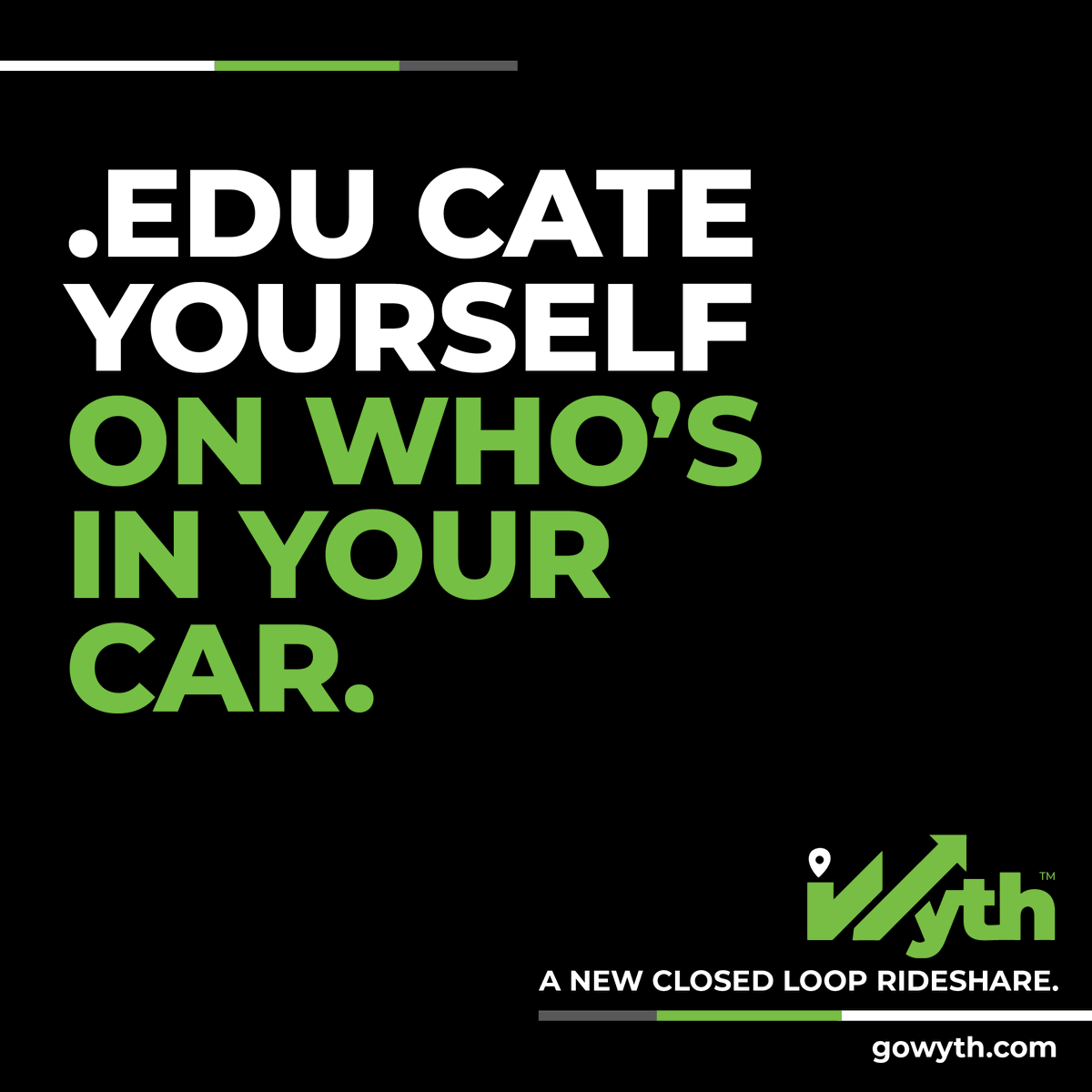 Gowyth's tweet photo. Welcome back Bama students! Looking for some extra $$? WYTH drivers make $14 - $20 an hour. Our closed loop rideshare means all users are verified campus community members and all trips are within 3 miles of campus. #bama #crimsonride #rolltide #collegelife #rideshare #Wyth https://t.co/JdEYfvKY0V