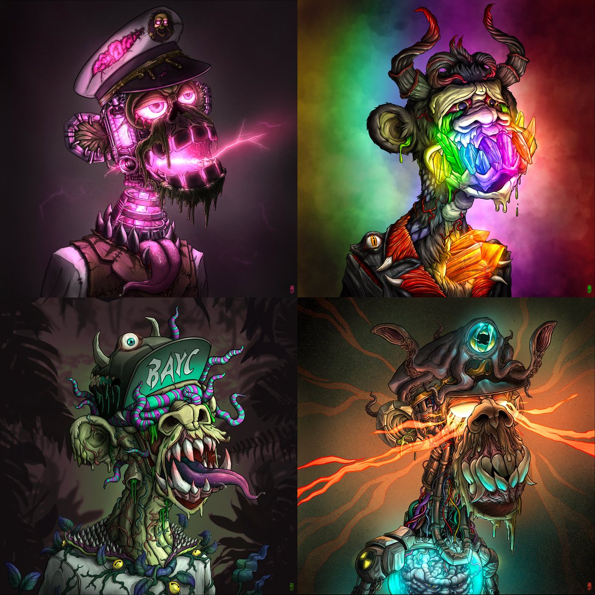 jon_mctavish's tweet photo. Wow, look at all these #MAYC 

It’s crazy to think I’ve created over 16 Mutant derivatives this year through my project The Derivativiator. 

It’s been so fun and I can’t wait to do more. 

https://t.co/DxS3oK1mxK https://t.co/xqKFz0ABPE