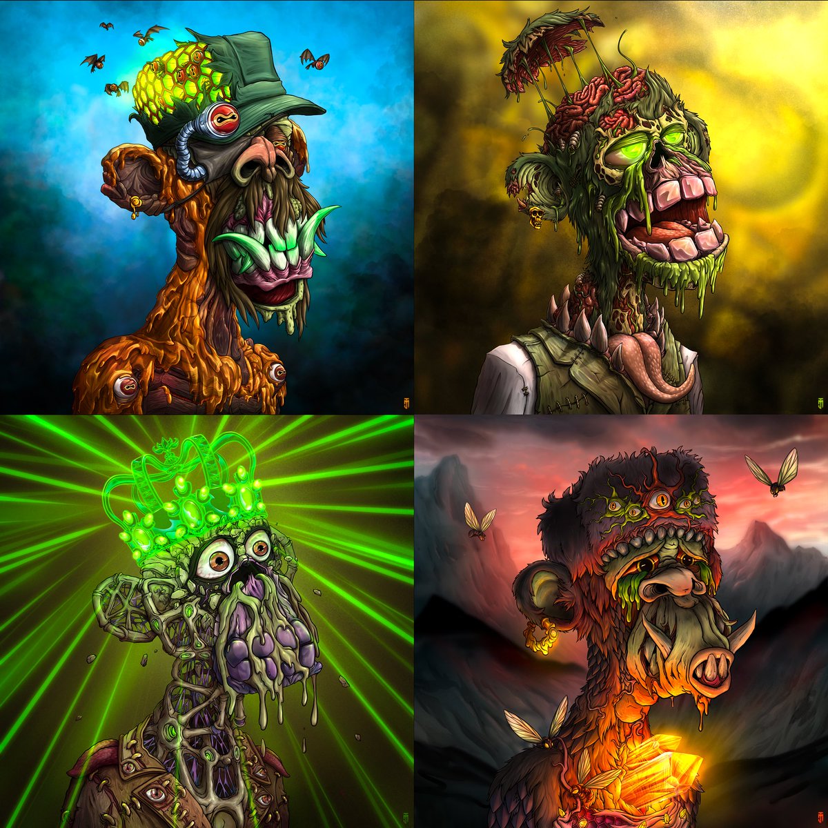 jon_mctavish's tweet photo. Wow, look at all these #MAYC 

It’s crazy to think I’ve created over 16 Mutant derivatives this year through my project The Derivativiator. 

It’s been so fun and I can’t wait to do more. 

https://t.co/DxS3oK1mxK https://t.co/xqKFz0ABPE