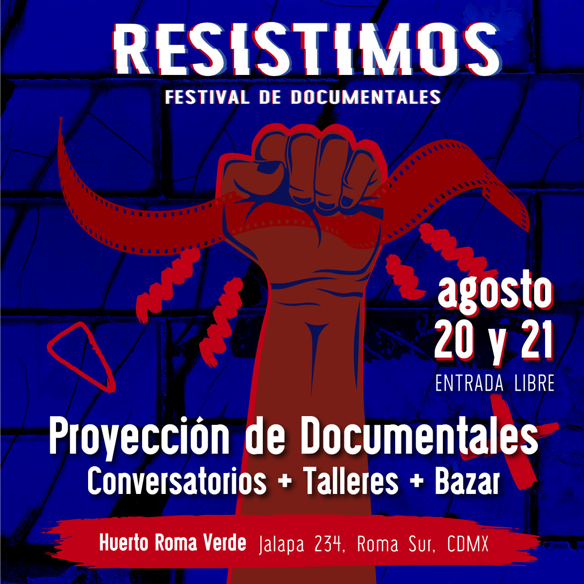 PropuestaCivica's tweet photo. #Invitación Este fin de semana tendrá lugar la 1er edición del Festival de documentales en resistencia: Resistimos. Asiste a la proyección de historias de protesta, violencia de estado, desplazamiento forzado y más. https://t.co/yXqE6eWcwH

📌 20 y 21 de agosto, CDMX. https://t.co/6rMi8suYaM