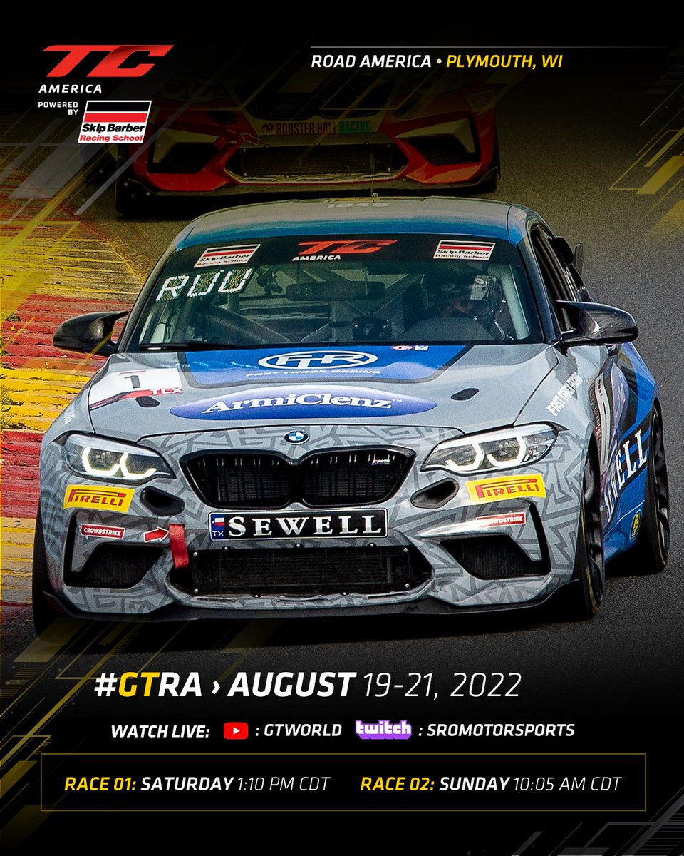 JacobRuudRacing's tweet photo. It’s race week! On my way up to Plymouth, WI for this weekend’s hometown race. Hope to see you there! If not, be sure to tune in to the live streams on Saturday &amp; Sunday.

#GTRA | #TCAmerica | #JacobRuudRacing https://t.co/m6sJcL3hoH