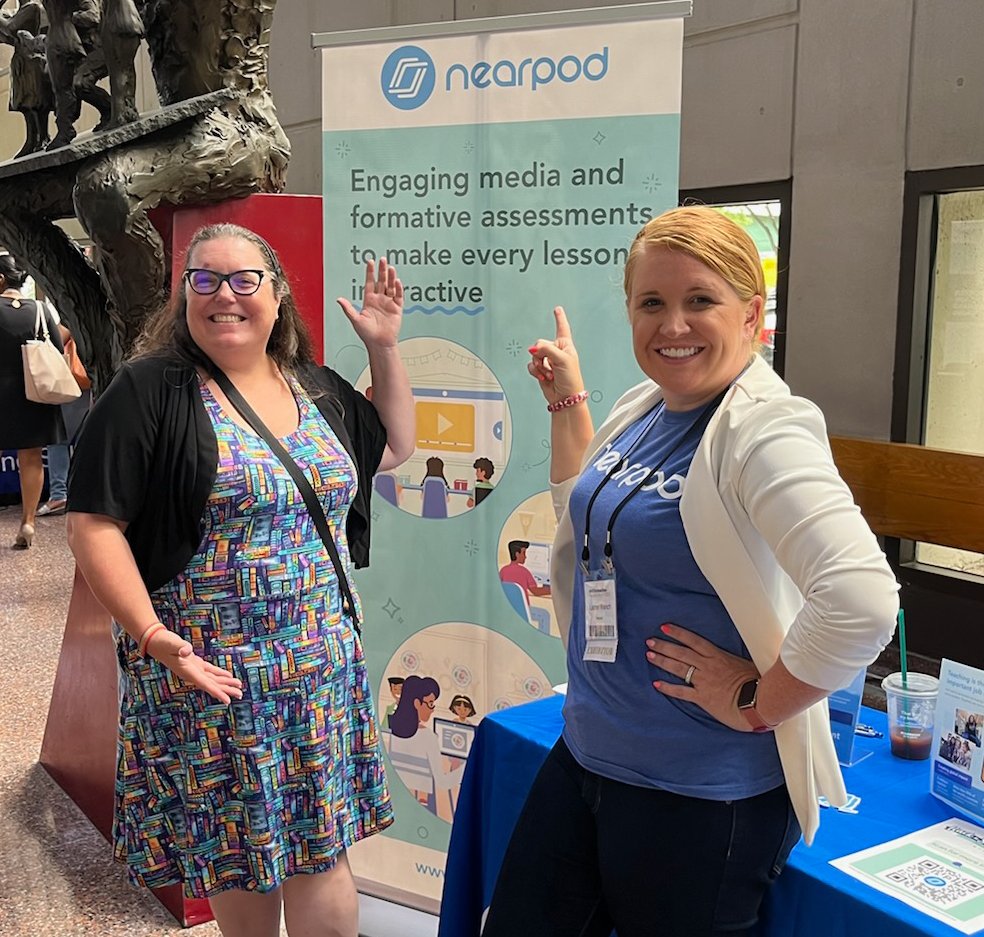 I’m so excited to hang out with @LaurenNearpod and our @nearpod + @Flocabulary friends at #nycschoolstech. Did you know Nearpod has free lessons that integrate with myON. Sooo cool!!