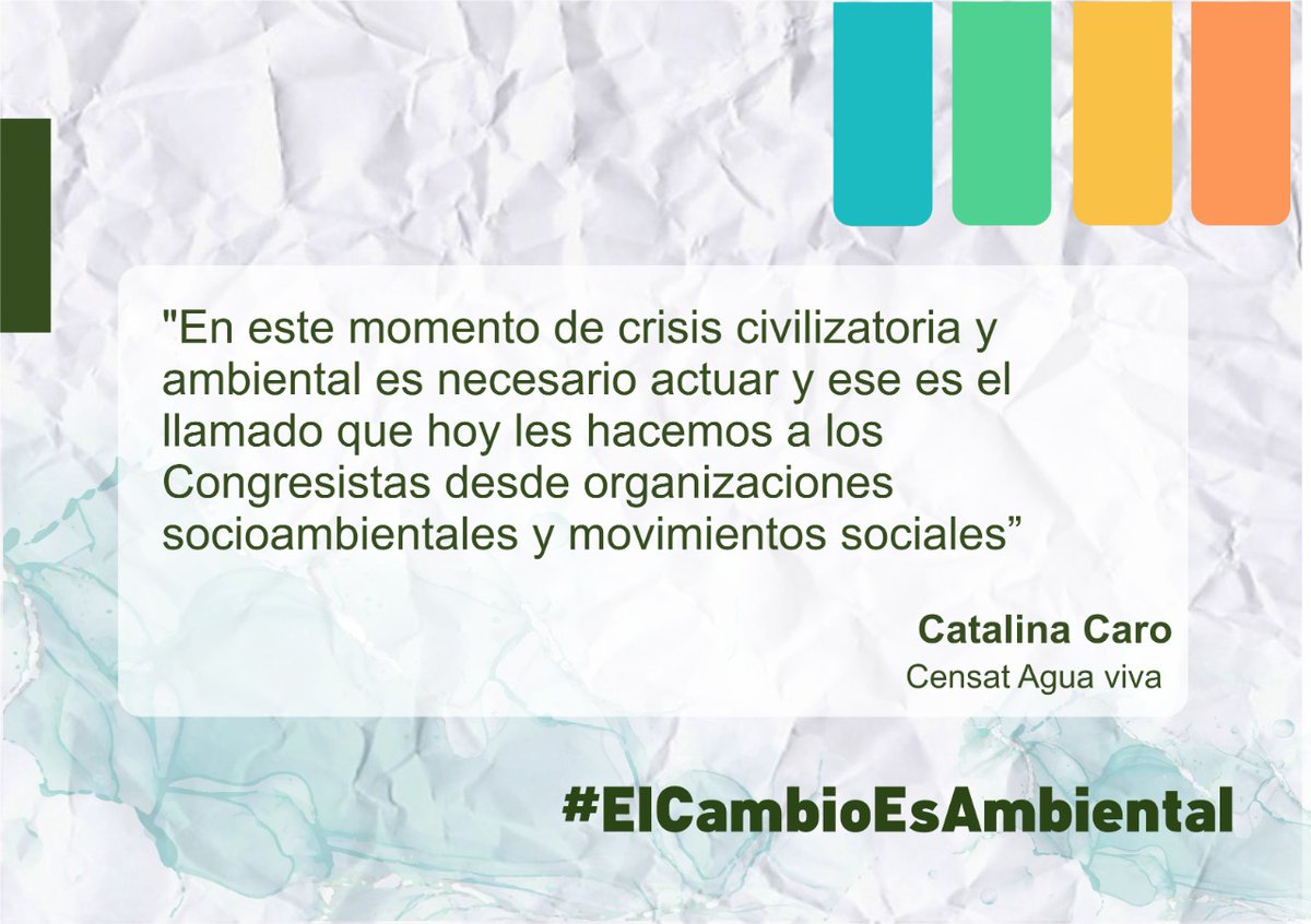 CensatAguaViva's tweet photo. Somos una articulación de plataformas, procesos sociales y organizaciones que durante varios años hemos venido trabajando en defensa de los derechos del ambiente, el agua y la naturaleza, hoy juntos pedimos a congresistas legislar para el ambiente #ElCambioEsAmbiental https://t.co/39yxRFjKs5
